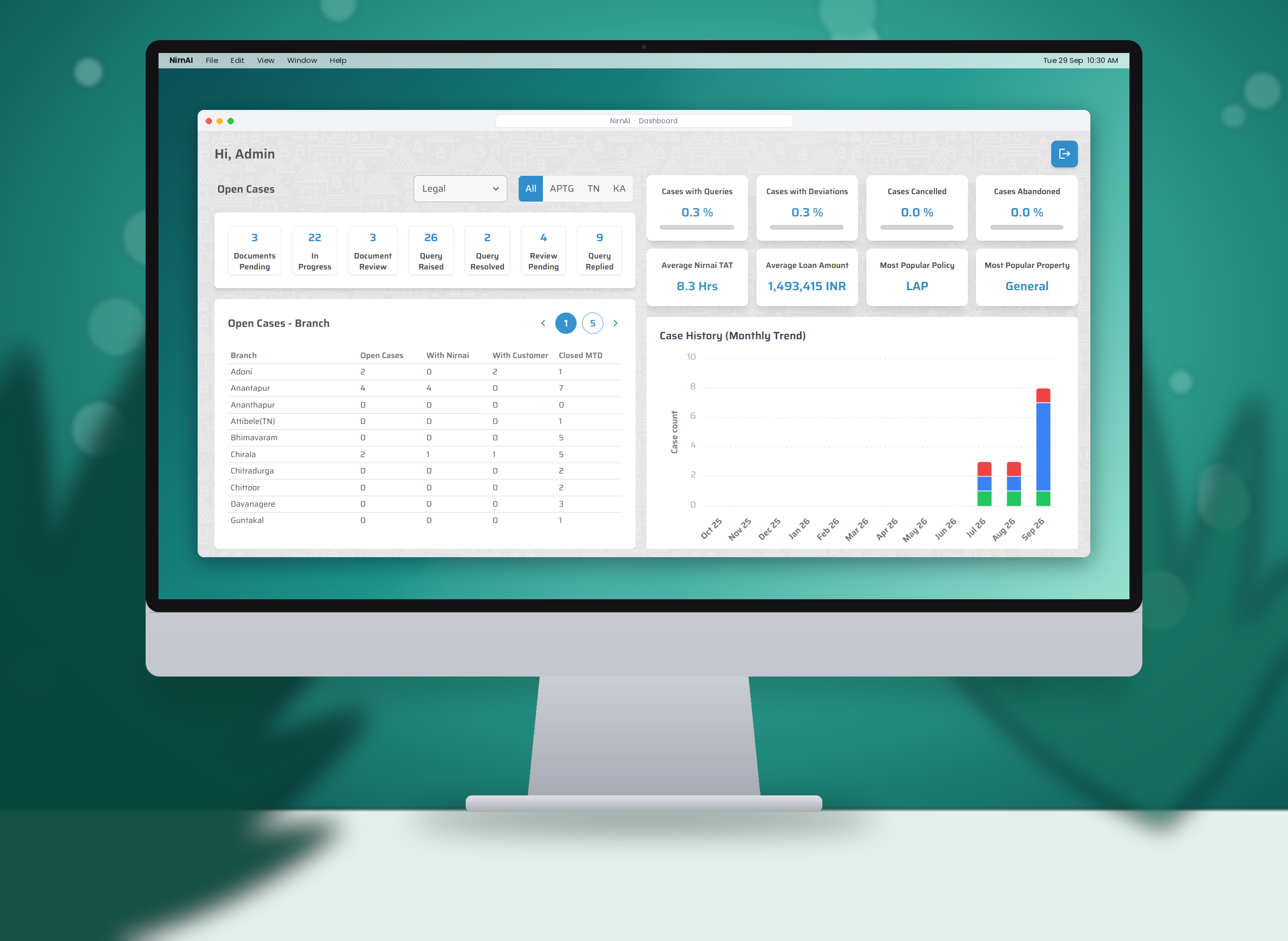 Legal Opinion client dashboard